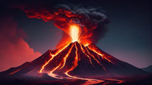 Volcán en erupción